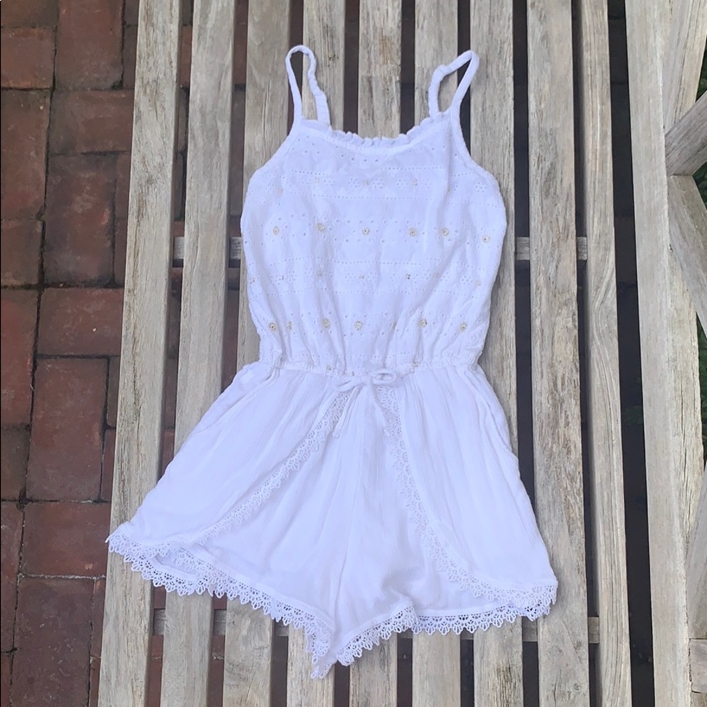 Abercrombie Girls White Eyelet Romper